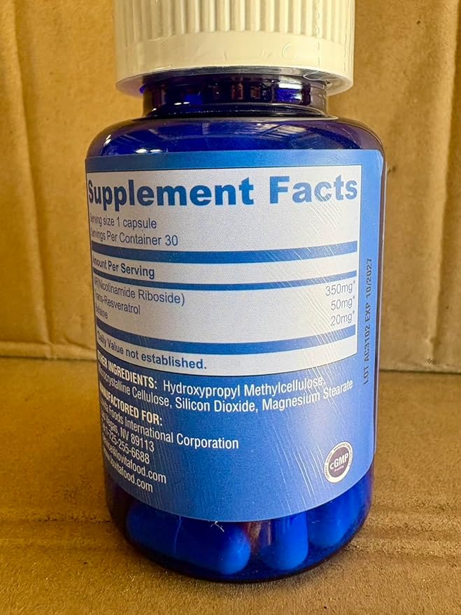 Lovita NR (Nicotinamide Riboside) 350 mg, NAD Supplement with Trans-Resveratrol and Betaine, Promote NAD Plus Levels, Healthy Aging, 30 Vegan Enteric-Coated Capsules