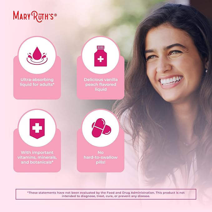 MaryRuth Organics USDA Organic Multivitamin for Women, Sugar Free Womens Multivitamin, Liquid Vitamins for Women, Immune Support Supplement, Ashwagandha, Methylfolate, Vegan, Non-GMO, 15.22 Fl Oz