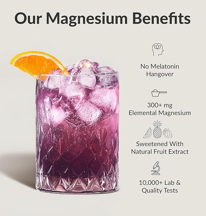 BIOptimizers Magnesium Breakthrough Drink - 8 Forms of Magnesium, Electrolytes, Sleep Health, Stress, Muscle Recovery, Heart Support | Glycinate, Citrate, Malate - Fruit Punch