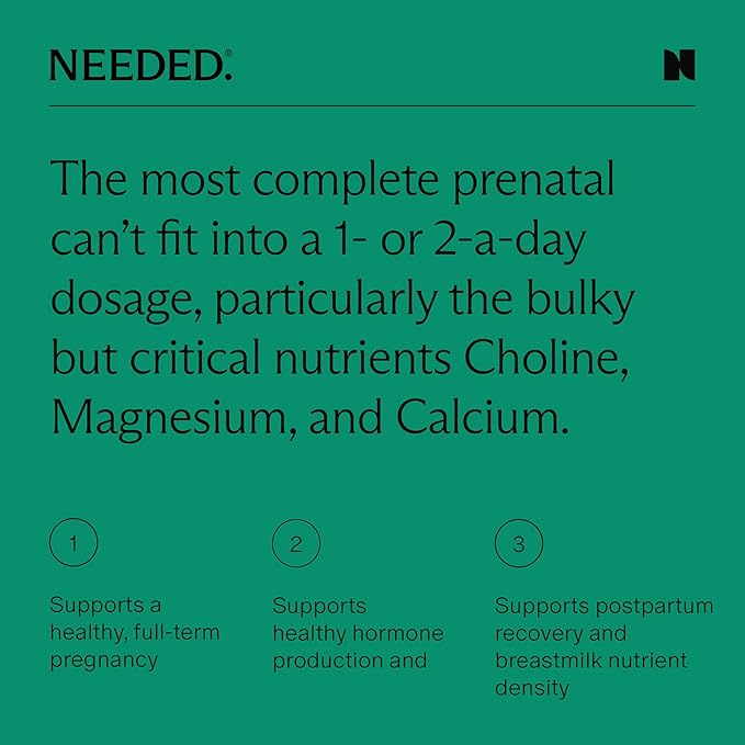 Needed. Multivitamin for Women with 23 Vitamins, Minerals and Antioxidants - Daily Womens Multivitamin - Vitamin B12, B6, D3, Choline, Calcium, Biotin, Magnesium, Folate and More (90 Count)