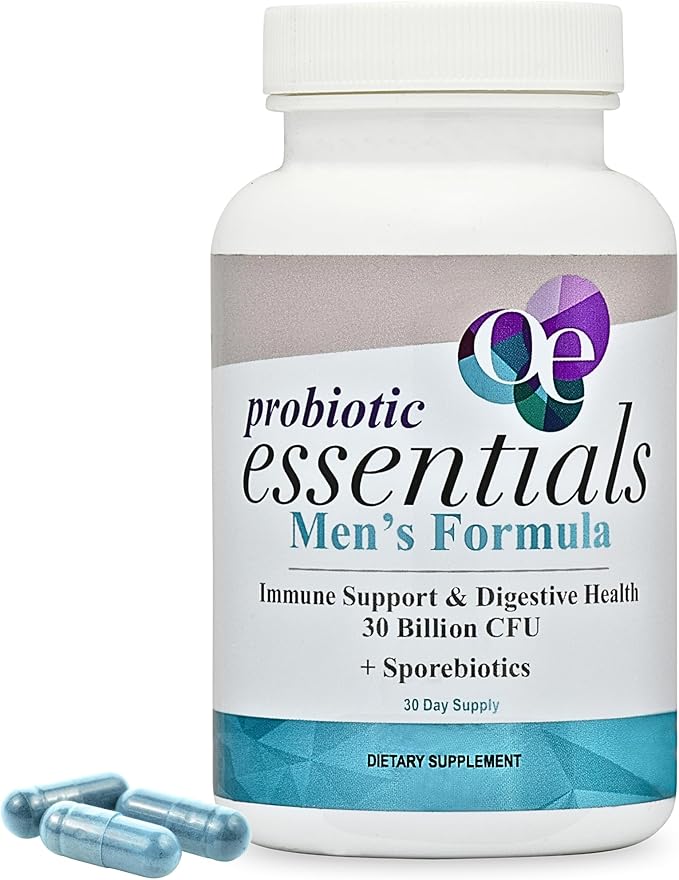 Organic Excellence Mens Probiotic for Gut Health with Prebiotics – 18 Strains for Digestive Health, Bloating & Immune Support – 30 Billion Probiotics + Sporebiotics – 30 Capsules