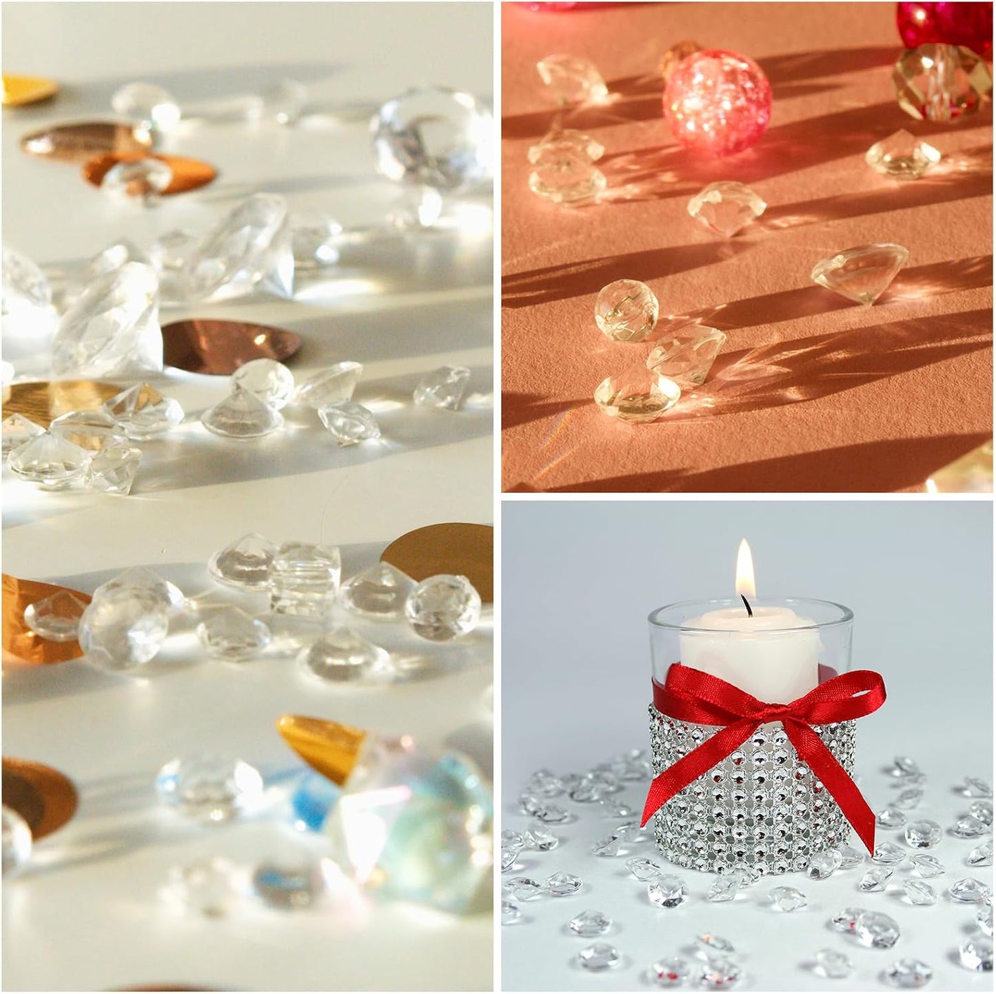 PATIKIL 4000 Pcs Wedding Table Scatter Confetti Crystals 6mm Acrylic Diamonds Vase Fillers Gems for Table Centerpiece Decorations Party Vase Beads, Light Blue