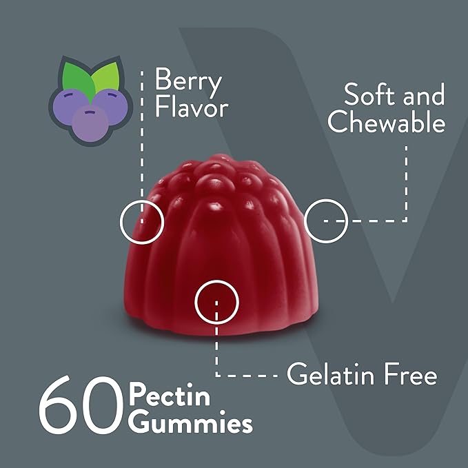 Viteey Vitamin B6 Gummies - Energy, Nerve & Mood Support - B6 Vitamins 100mg - Vegan, Gluten Free, GMO Free - 60 Count