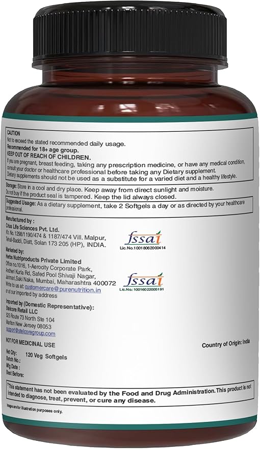 Pure Nutrition Vegan Omega 3-5-6-7-9 | 120 Softgels | 600mg per Serving of 2 Softgels | Multi Omega Supplement for Overall Health | Non GMO | Gluten Free