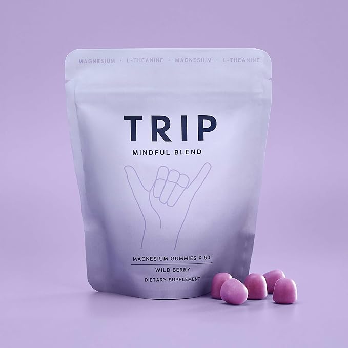 Magnesium Citrate Gummies Infused with L Theanine, Vegan, Sugar Free Magnesium Supplement for Adults, 180mg per Serving, On The Go Calming Gummy, Wild Berry Flavor, 1 Bag - 60 Count