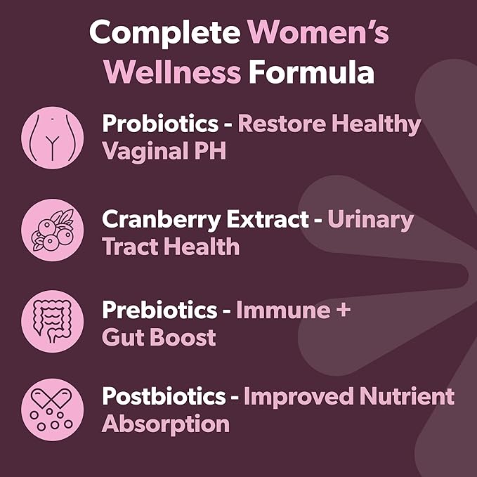 BIOMA Feminine Health Synbiotic - Women's Health Supplement for Healthy Vaginal pH, Urinary Tract & Digestive Support - with Probiotics, Cranberry & Tributyrin - 60 Capsules (30-Day Supply)