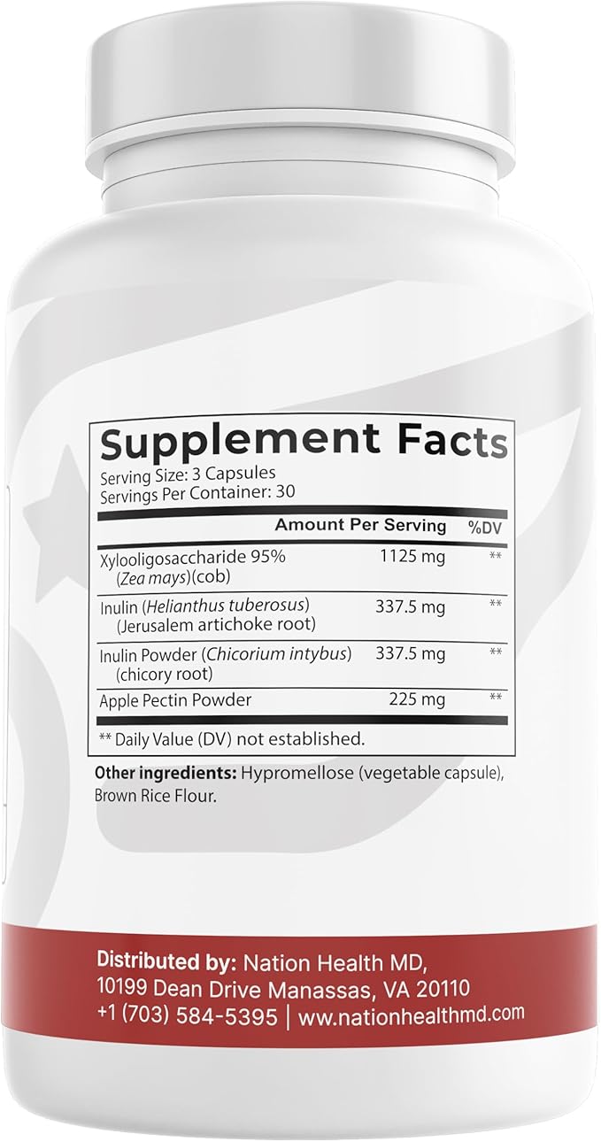 Prebiotics for Digestion, Immunity and Wellness - with Inulin from Jerusalem Artichoke and Chicory Root - Prebiotics for Women & Men, 90 Capsules