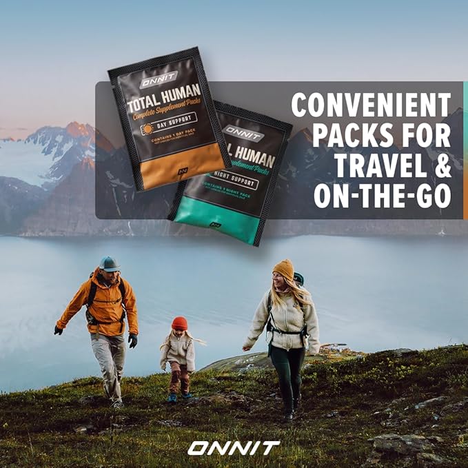 ONNIT Total Human Day and Night Vitamin Packs for Men and Women,Capsule, Adult Multivitamin, 30-Day Supply