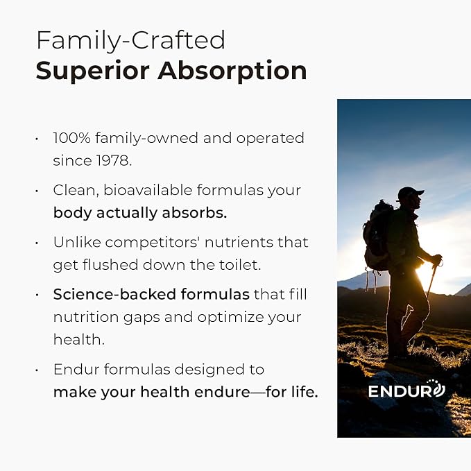 ENDUR-Flex Sustained Release - 500mg Glucosamine & 200mg Chondroitin - 200 Tablets - Antioxidant - Supplement for Back, Knees, Hands