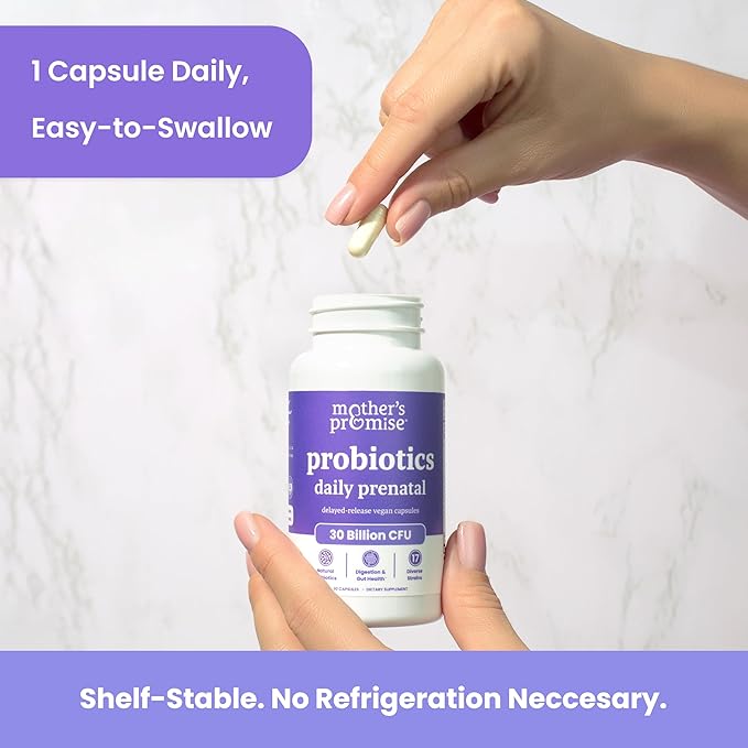 Prenatal Probiotics for Women | 30 Billion CFU, 17 Strains + Organic Prebiotics | Supports Digestion, Gut & Immune Health for Mom & Baby | Womens Probiotic for Pregnancy & Lactation | Vegan Capsules