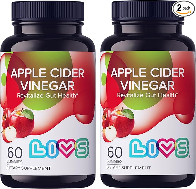 Apple Cider Vinegar Gummies | Organic Vegan ACV Supplement for Detox, Gut Health, Metabolism, Immune Support & Energy – Gluten-Free, Non-GMO & Vegan Gummies in Apple Cider Flavor – 120ct