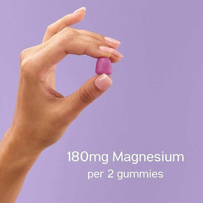Magnesium Citrate Gummies Infused with L Theanine, Vegan, Sugar Free Magnesium Supplement for Adults, 180mg per Serving, On The Go Calming Gummy, Wild Berry Flavor, 1 Bag - 60 Count
