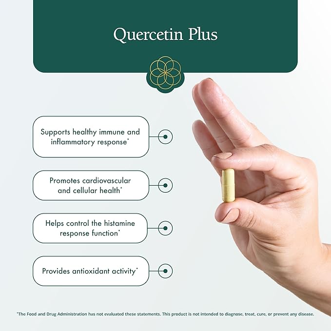 Natura Health Products Quercetin Plus Supplement - Modulates Healthy Immune and histamine Response - Featuring Bromelain, Vitamin C, Nettle Leaf & Quercetin (90 Capsules)