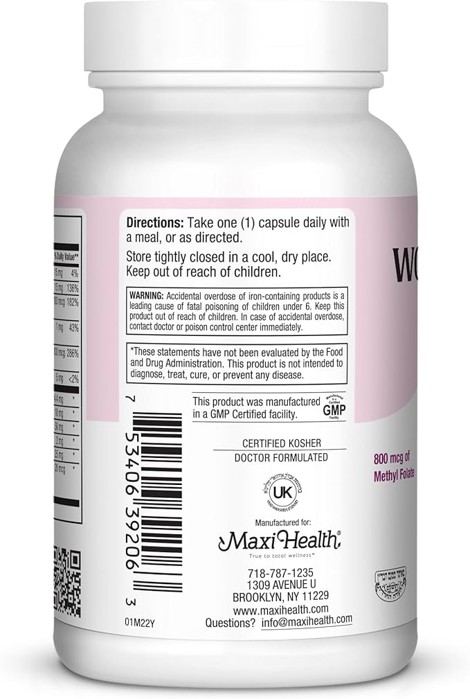 Womens Multivitamin – Essential Multivitamin for Women Supplement with Vitamins A B C D E Calcium Zinc Biotin & More – Daily Multi Vitamins and Multiminerals for Gut Support - Kosher (60 Capsules)