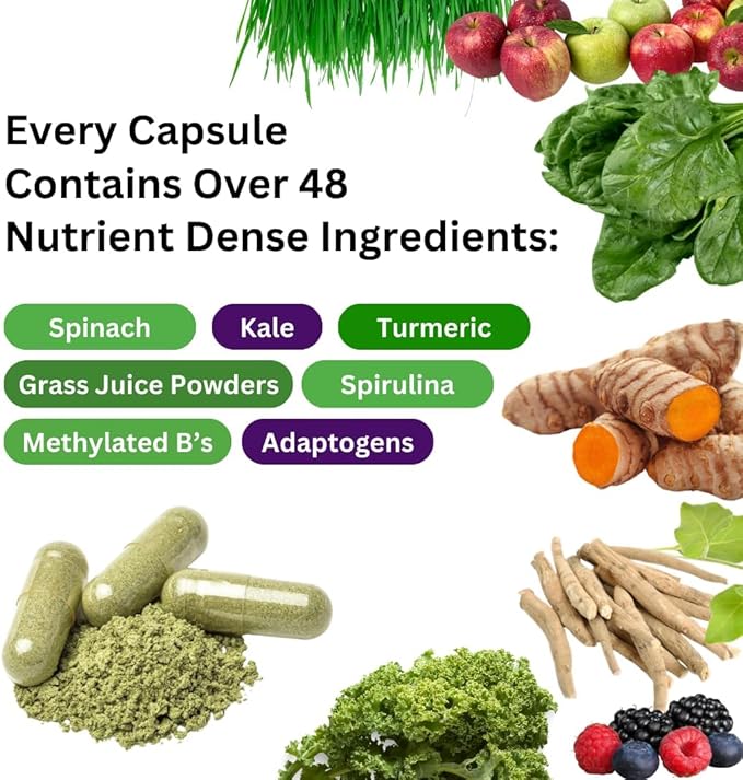 Paradise Herbs Earth's Blend Once Daily Multivitamin for Men, No Iron, 48 Organic Superfoods, Probiotics, Antioxidants, Vitamins A, B12, C, D, K2, 30 Count