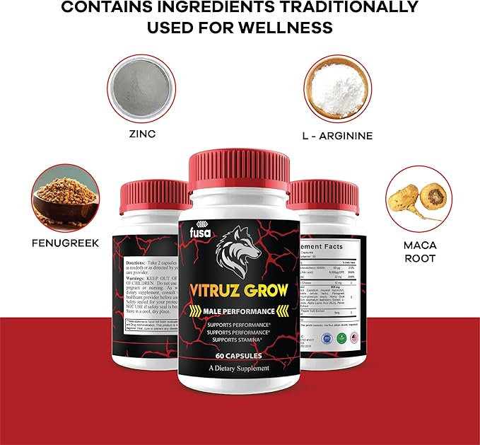 (2 Pack) Vitruz Grow Supplement VitruzGrow Max Support Capsules, Vitrus Grow Maximum Strength Advanced Support Multivitamin Formula Overall Health & Wellness, VitrusGrow Supplement (120 Capsules)