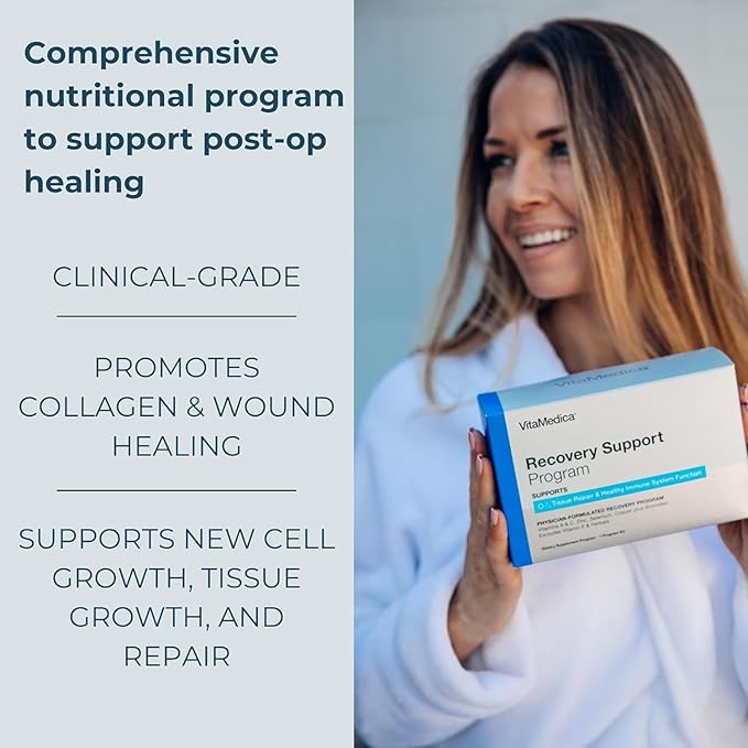 Clinical-Grade Post Surgery Recovery Support Supplement Program, Comprehensive, Physician-Designed Formulation to Support Healing with Vitamins, Minerals, Antioxidants, Bromelain and Quercetin