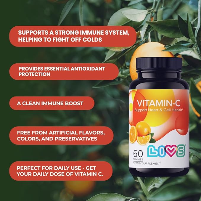 Vitamin C 250mg Gummies for Kids & Adults | antioxidants & Immune Support Supplement | Hair, Skin and Nails Vitamins for Women & Men | Vegen & Free from GMO & Gluten - 250mg VIT C/Dose - 120 ct