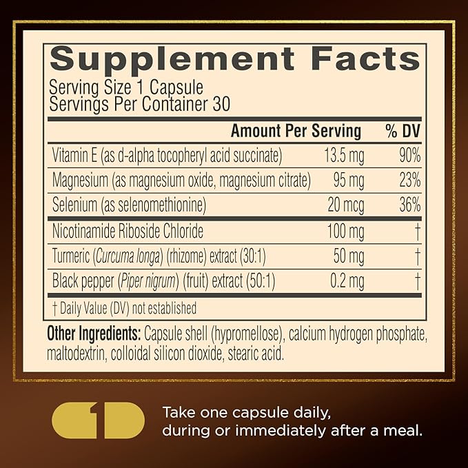 Swisse Plus NAD+ Calm Skin | Clinically Tested NAD+ Supplement | Supports Balanced, Healthy Skin | Anti-Aging Supplement for Women & Men | 30 Capsules