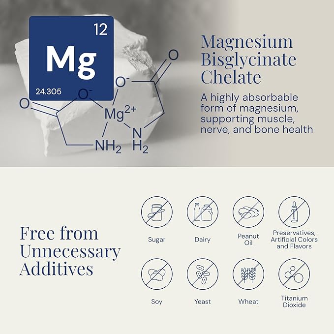 Raena Magnesium – Magnesium Supplement for Energy, Muscle Function, Bone Health & Overall Wellness - 90 Capsules, 30-Day Supply