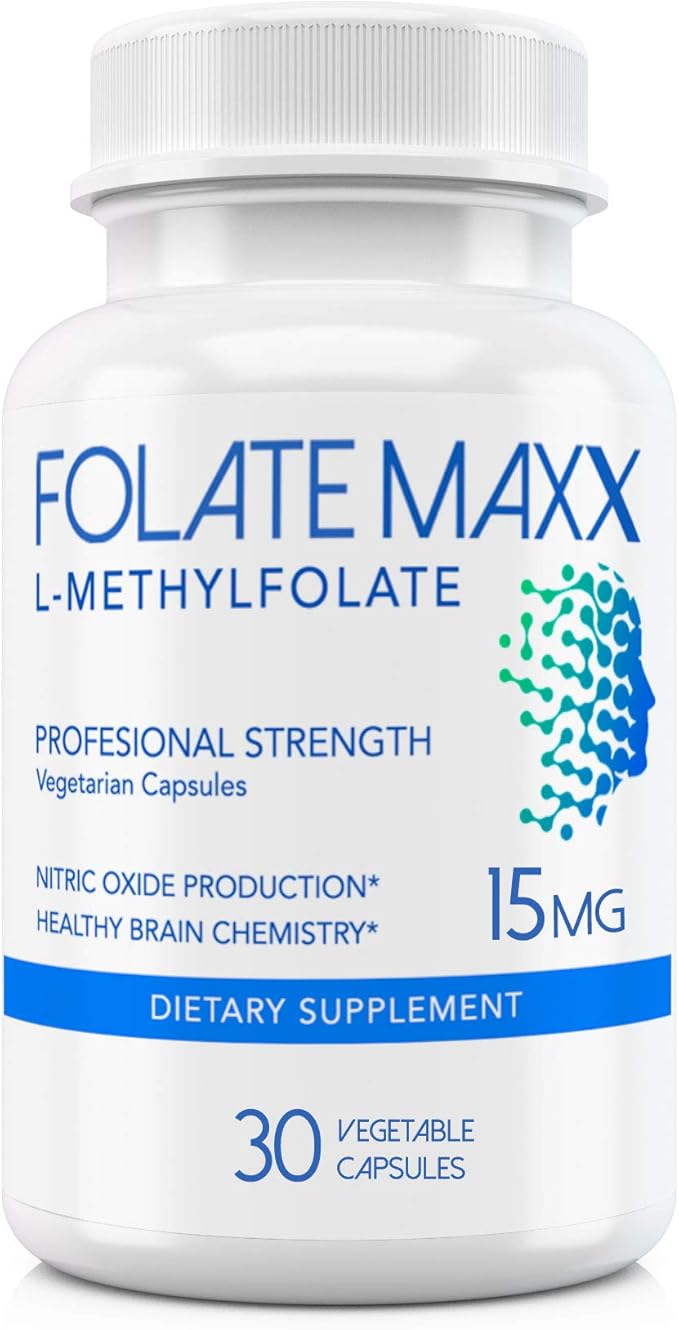 L-Methylfolate 15mg - 30 Capsules - Professional Strength Active Methyl Folate - 5-MTHF Supplement for Men & Women - Non GMO, Gluten Free, No Fillers