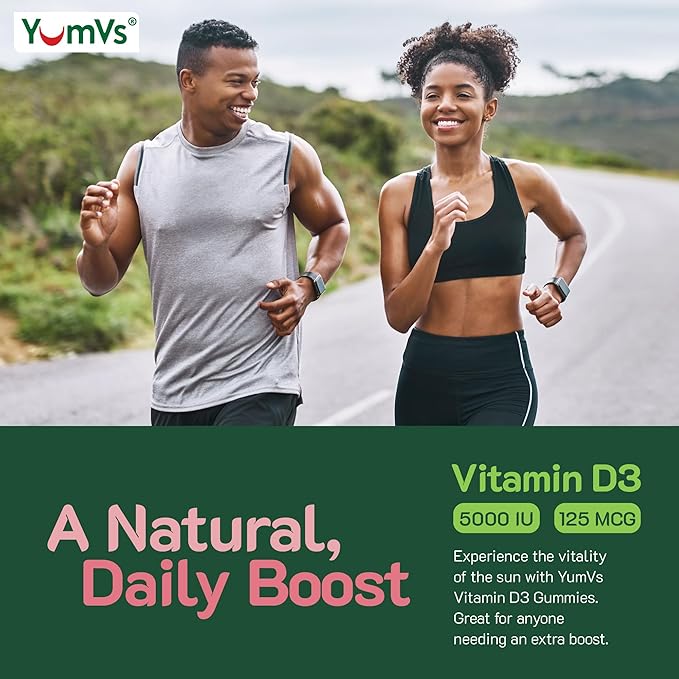 Vitamin D3 Gummies 5000 IU 125mcg D3 Gummies - Support Immune Support, Strong Bone Health - Non-GMO, Gluten-Free, Dairy-Free, Vitamin D Gummy(120 Count)