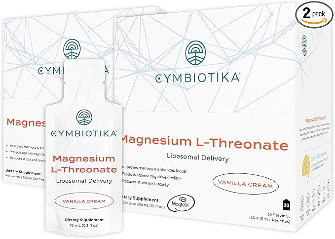 CYMBIOTIKA Magnesium L-Threonate – High-Absorption Magnesium for Brain Health, Memory, Focus & Stress Support – Promotes Mental Clarity, Relaxation & Mood Balance – Fast-Acting Liquid – 2 Month Supply