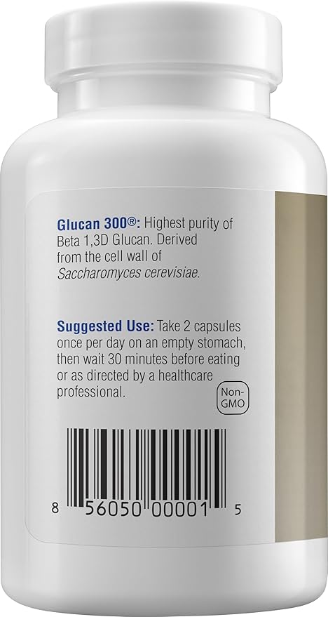 Immune Support Supplement Highly Purified Beta Glucan 100 mg per Capsule (beta-glucan Fiber) (Pack of 2)