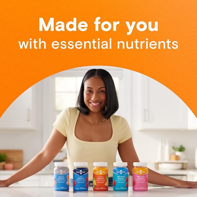 One A Day Men’s 50+ Daily Essentials Multivitamin Gummies, Multivitamin for Men Over 50, Fruit Medley Flavor, 120 Gummies