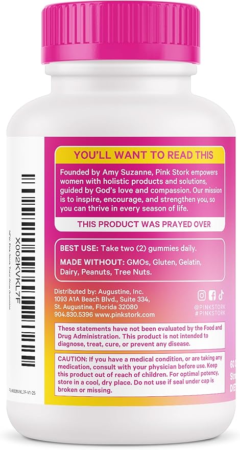 Pink Stork Total Glow Gummies for Women – Hair, Skin & Nails Vitamin with Biotin, Vitamin A, B6, B12, Folate, Zinc & More – Support for Radiant Skin, Strong Nails, and Healthy Hair – 60 Berry Gummies