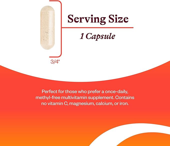 Seeking Health Multivitamin One MF, 1 a Day Multivitamin Supplement for Adults, Methyl-Free Bioavailable B12 and Folinic Acid, Vitamin A, PQQ, MTHFR Support, Vegetarian Capsules (45 Capsules)