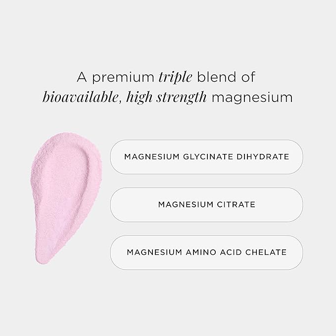 JSHealth Vitamins Advanced Magnesium+ Powder with Magnesium Glycinate & Citrate - 3 Bioavailable Forms, 400 mg/Serving