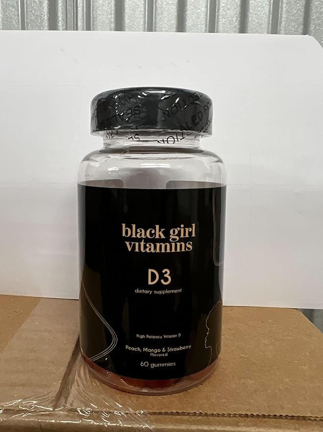 Black Girl Vitamins - Vitamin D3 Gummies, for Immune, Energy, and Bone Support, 2000IU (50mcg) Vitamin D per Serving, Gluten-Free Vitamin D Gummies