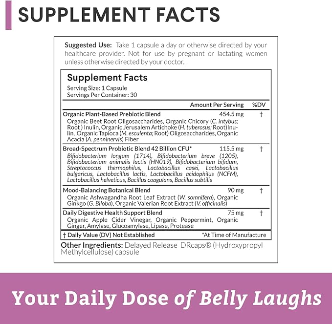 Probiotics + - Soil-Based Organisms, Probiotics, Prebiotics - Digestive Enzymes - Delay Release - Dietary Supplement - 1 Month Supply - 30 Capsules