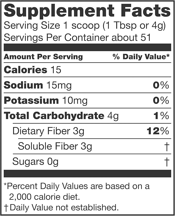 Nestle Nutrisource Fiber Fiber Supplement Unflavored 7.2 oz. Canister 4 Ct