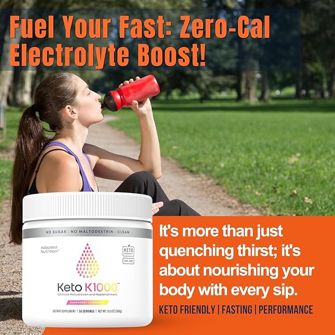 Hi-Lyte Keto K1000 Electrolyte Powder | Raspberry Lemon (100 Servings) | Hydration Supplement Drink Mix | Boost Energy & Beat Leg Cramps | No Sugar, Stevia, Maltodextrin