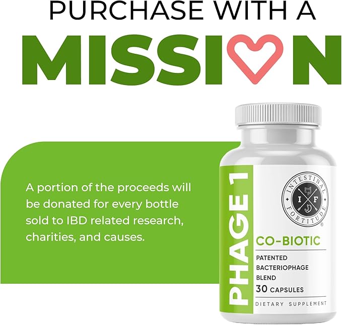 Intestinal Fortitude Phage 1 - Ultimate Gut Health Supplement, Total Restore Intestinal Defense, Patented Bacteriophage Blend for Gut Support, Digestive & Immune System Health, Destroy Bad Bacteria