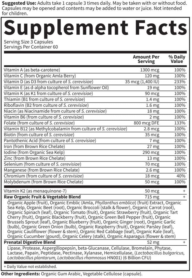 Garden Of Life, Raw Vitamin Code Prenatal, 180 Vegetarian Capsules