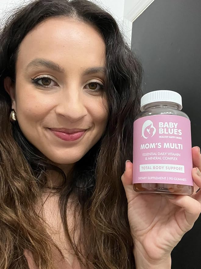 Baby Blues Women's Multivitamin Gummies – Daily Energy, Immune, Mood & Beauty Support – Vegan Chewable Supplement for Moms with Biotin, Vitamin C, D3, B12, Zinc & Iron