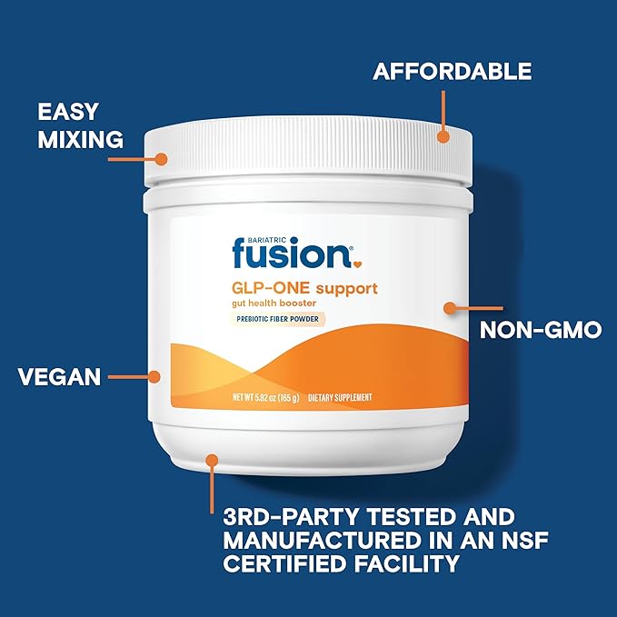 Bariatric Fusion GLP-1 Gut Health Booster | High Fiber GLP1 Booster | Prebiotic Fiber GLP-1 Supplement Powder for Women & Men | 20 Servings