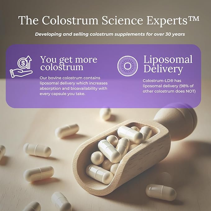 Stomach Armor - Shelf Stable Pre and Probiotic - Liposomal Colostrum-LD Enhanced. Beneficial Stains Colonize and Promote Gut Health, Designed for Adult Women and Men
