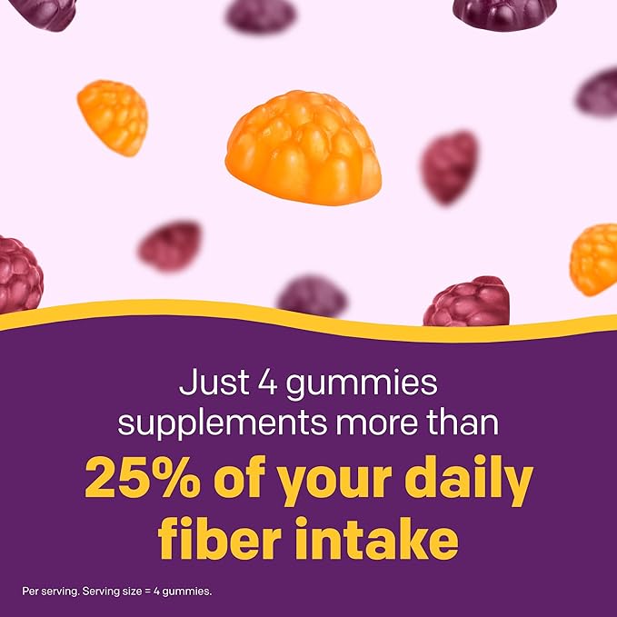 MiraFIBER Gummies from the Makers of MiraLAX, 8g of Daily Fiber Per Serving, Metabolism Support with B Vitamins, Gut Health for Men & Women, Prebiotic Fiber Gummies for Adults, Mixed Fruit Flavor 72Ct
