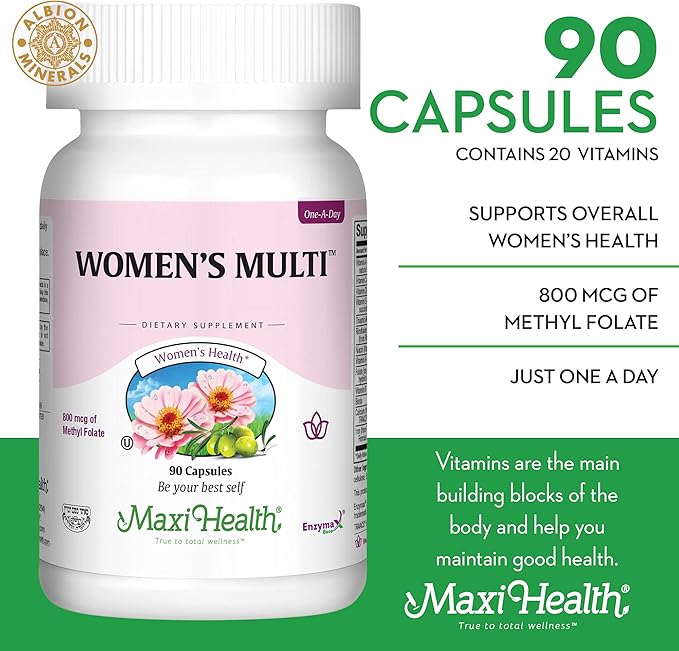 Multivitamin for Women – Essential Womens Multivitamin Supplement with Vitamins A B C D E Calcium Zinc Biotin & More – Daily Multi Vitamins and Multiminerals for Gut Support 90 Capsules