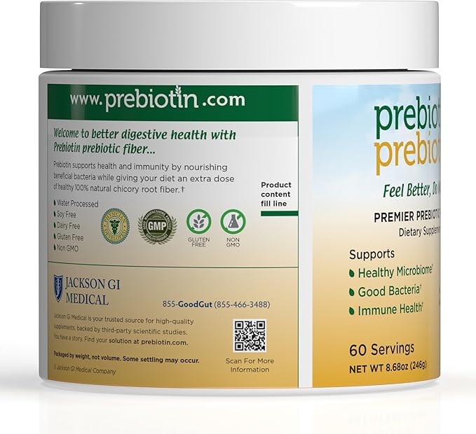 Prebiotin Prebiotic Fiber Supplement Powder – 8.68 oz – Supports Digestive Health & Weight Management – High Fiber, Boosts Probiotics, Reduces Hunger – All-Natural, Gluten-Free