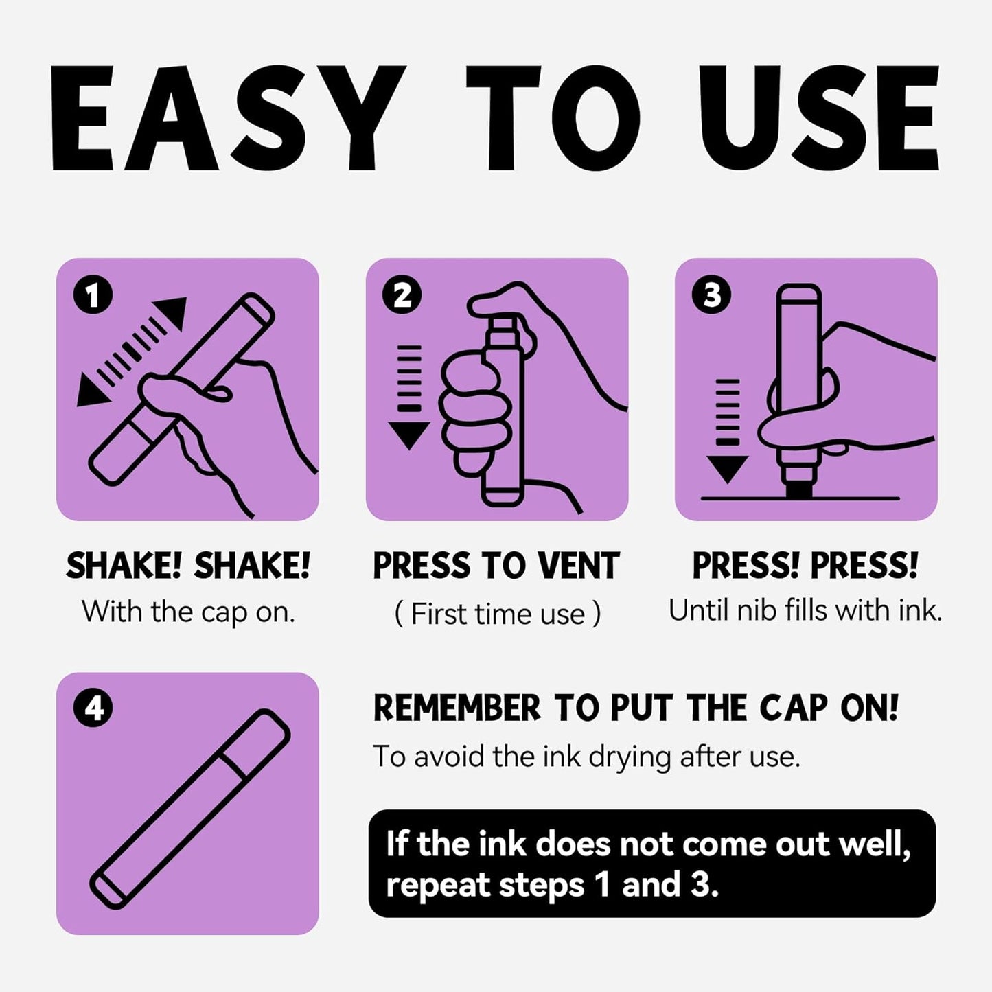 12 Metallic Colors Jumbo Markers, 15mm Jumbo Felt Tip, Acrylic Paint Markers for Rock Painting, Poster, Stone, Ceramic, Glass, Wood, Canvas