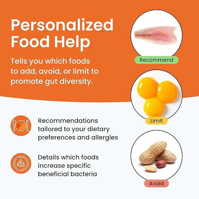 Ombre Gut Health Test Kit - Probiotic Recommender at Home Test for Women & Men - Detailed Custom Gut Microbiome Analysis for Digestive, Immune and Mental Health with Food Suggestions