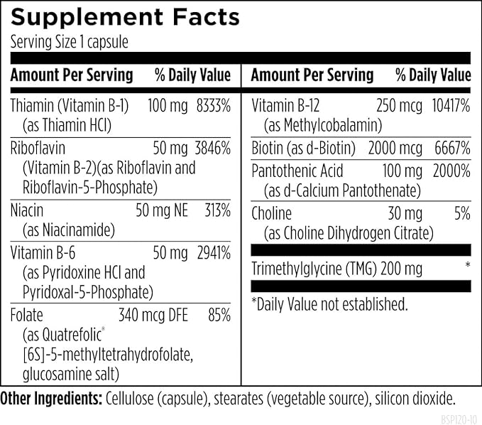 Designs for Health Methylated Vitamin B Complex - Vitamin B Supplements with B12 Vitamins, B1, B3, Niacin, B6, Folate & Biotin - Methylated Multivitamin for Metabolic + Heart Health (120 Capsules)