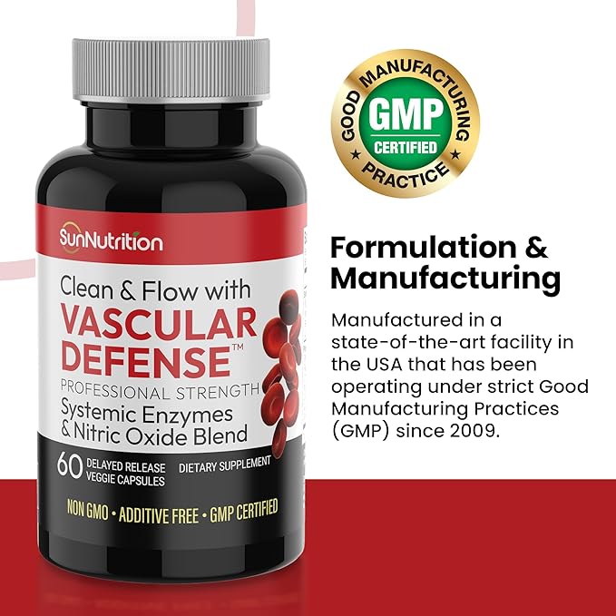 Nattokinase Supplement Nitric Oxide Capsules Beet Root Extract High Potency Lumbrokinase & Bromelain Systemic Enzymes Spike Protein Detox Clean & Flow Vascular Defense 60 Caps 30 Servings