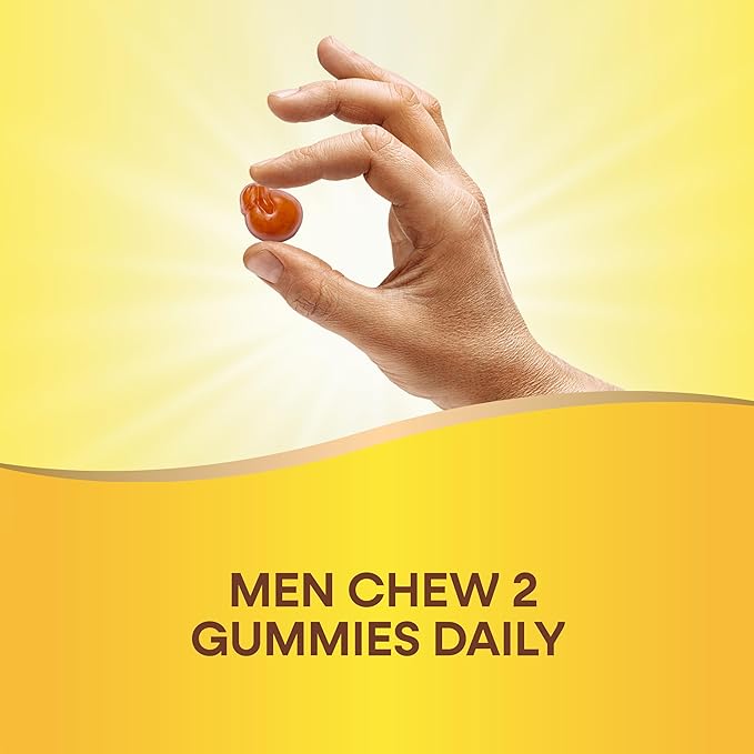 Nature's Way Alive! Zero Sugar Men's Gummy Multivitamins, Energy Metabolism*, Muscle Function*, B-Vitamins, No Sugar Alcohols, Plant-Based Sweeteners, Peach Flavored, 80 Gummies