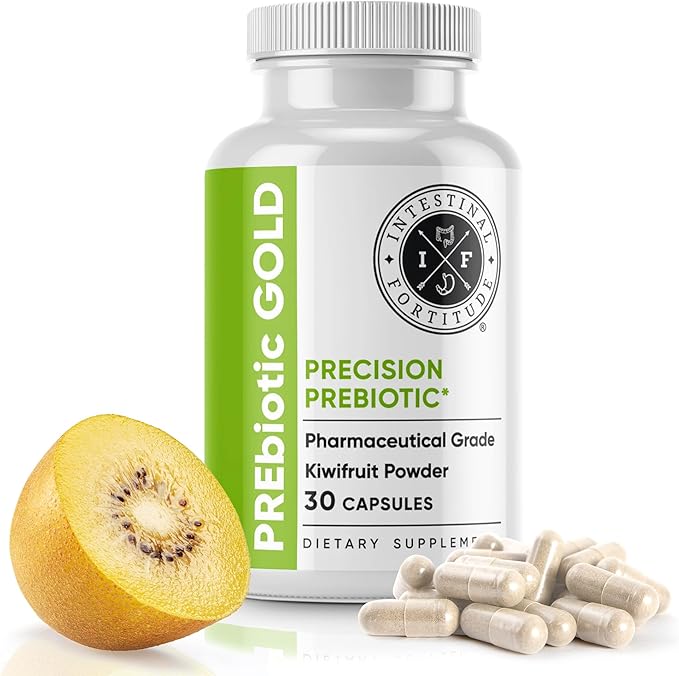 Intestinal Fortitude PREbiotic Gold: Kiwifruit Fiber, Butyrate & Prebiotic Restore Supplement to Support The Gut, Immune & Digestive Support, Anti-Bloating & Leaky Gut Repair, Dairy-Free Capsules